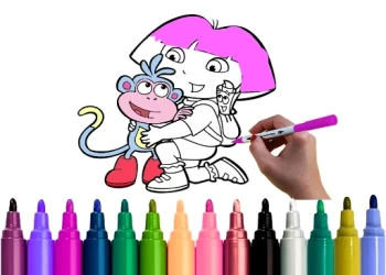 Play Dora Coloring Fun Time online for free at PlotyGames