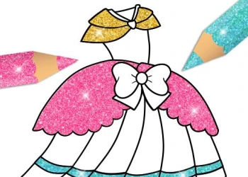 Play Glitter Dress Coloring online for free at PlotyGames