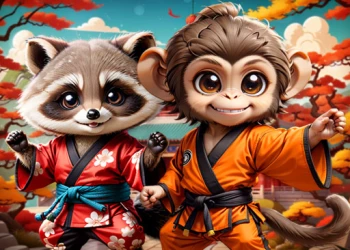 Play Kung Fu Little Animals online for free at PlotyGames