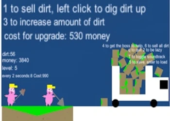 Pig Dirt Worker - Free clicker game online at plotygames