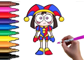 Play Pomni Coloring Time online for free at PlotyGames