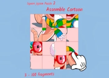 Square jigsaw Puzzle 2 - Assemble Cartoon - Free brain game online at plotygames