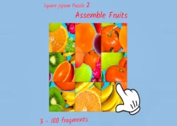 Square jigsaw Puzzle 2 - Assemble Fruits - Free brain game online at plotygames