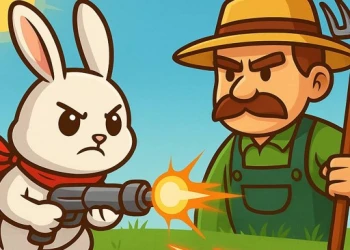 The Bunny vs The Gardener - Free shooting game online at plotygames