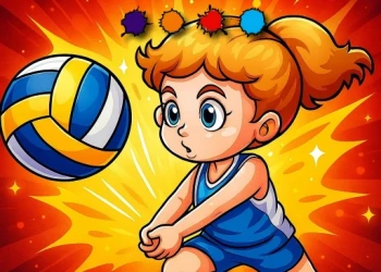 Play Volleyball Fun Coloring online for free at PlotyGames