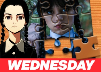 Play Wednesday Addams Jigsaw Puzzle online for free at PlotyGames