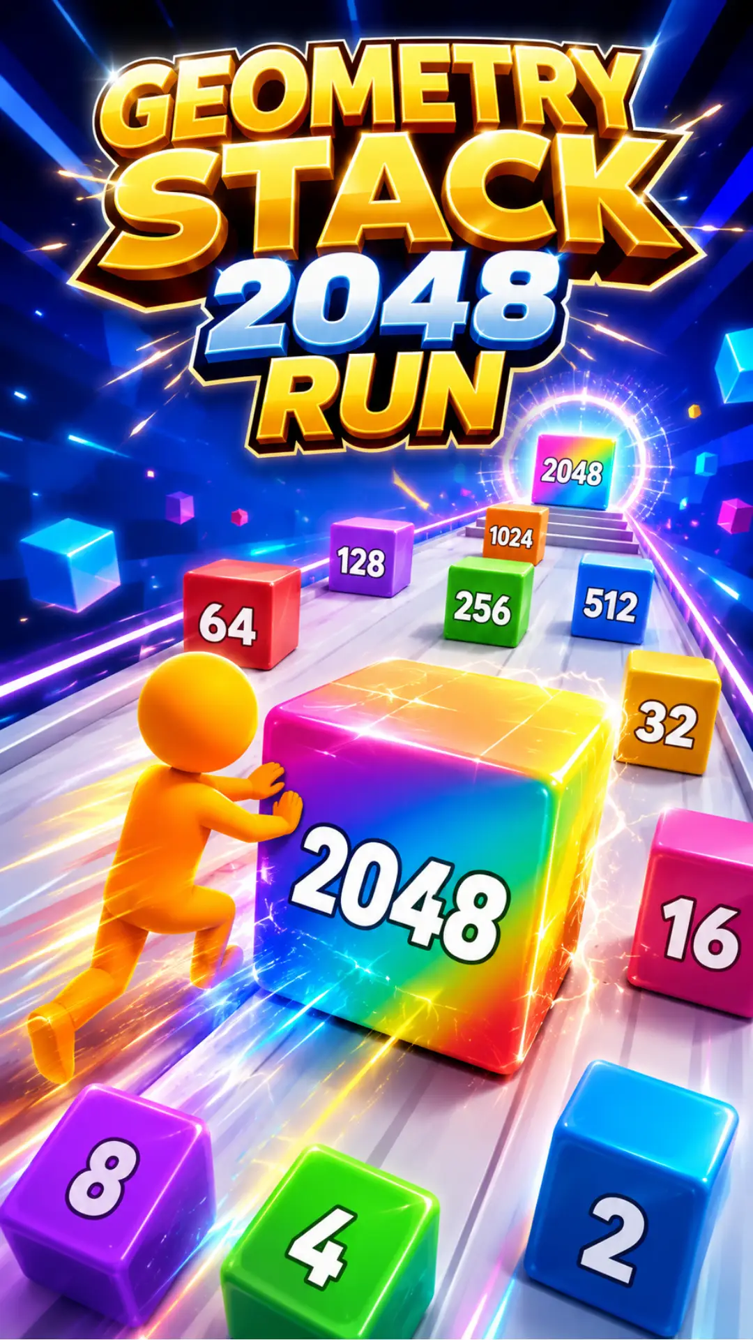 Play Geometry Stack 2048 Run online for free